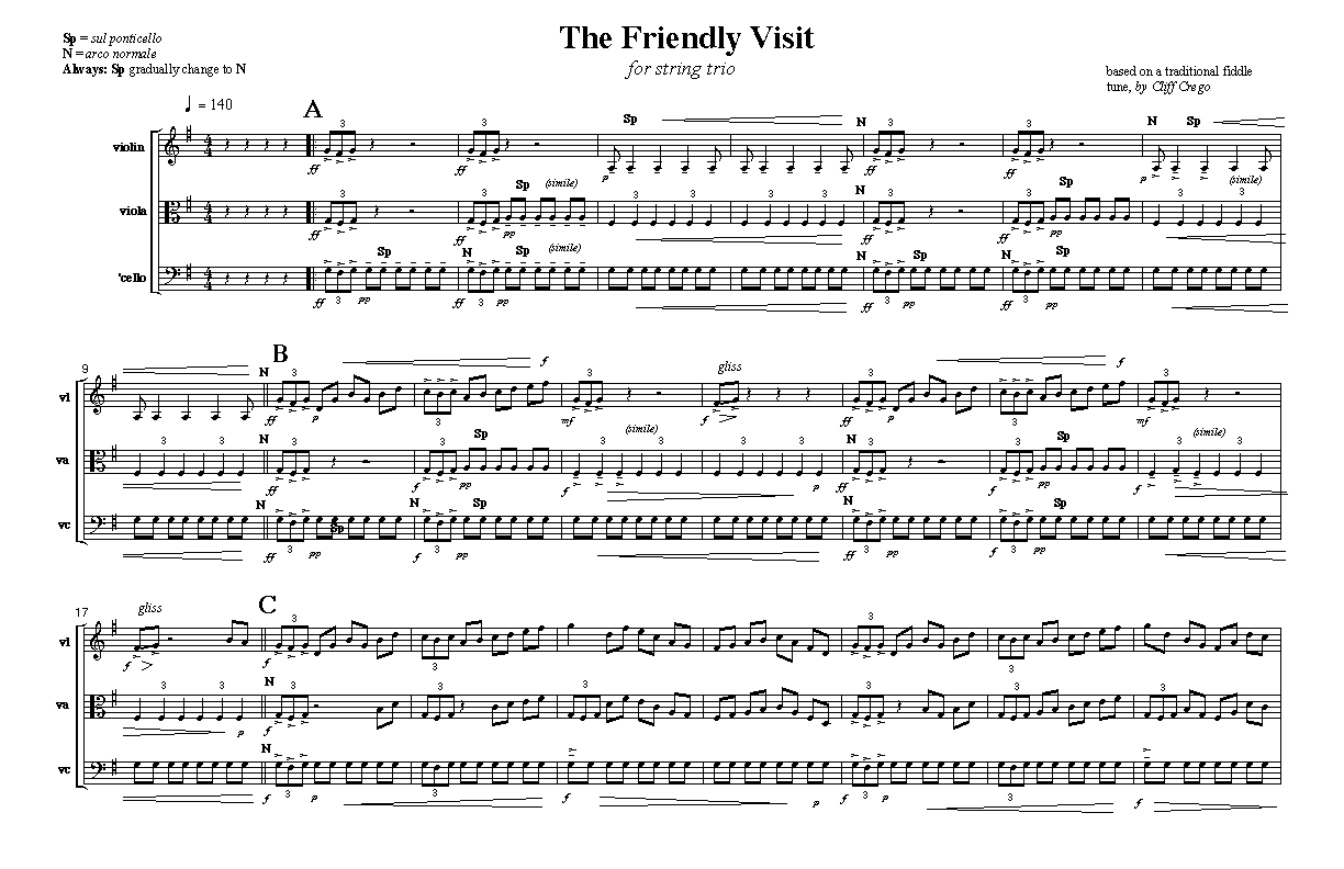 Page 1 of The Friendly Visit for String Trio