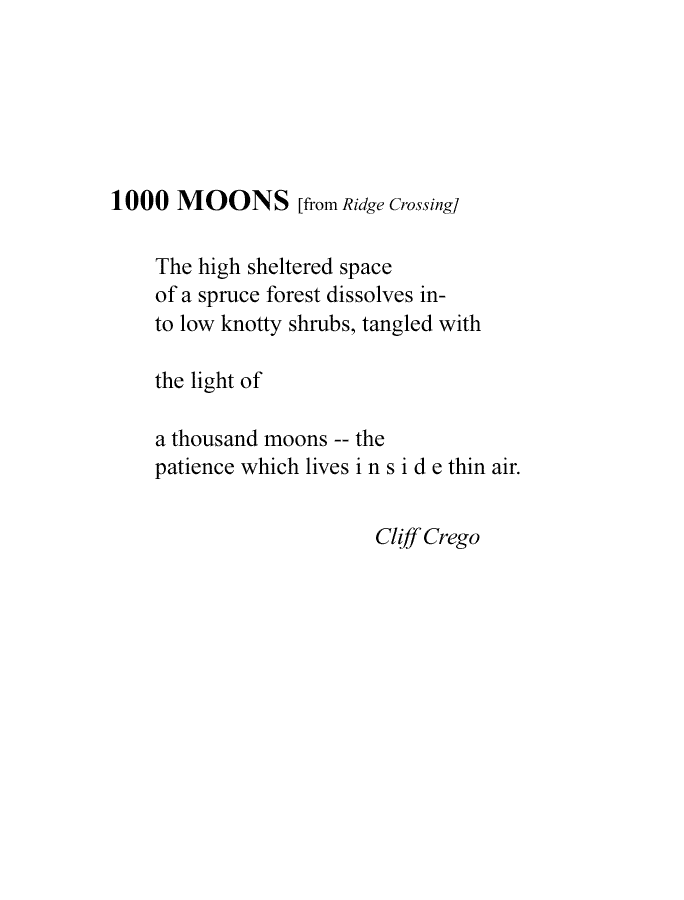 1000 MOONS : text by Cliff Crego