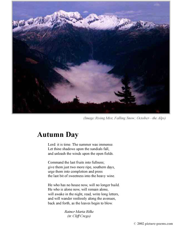 Poster Autumn Day, Rilke