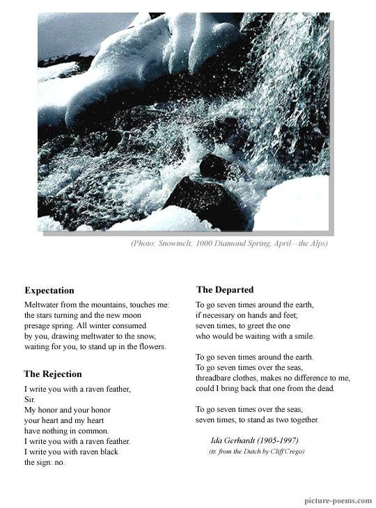 Picture/Poem Poster: Meltwater (Ida Gerhardt)