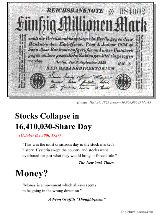 Picture/Poem Poster: Money