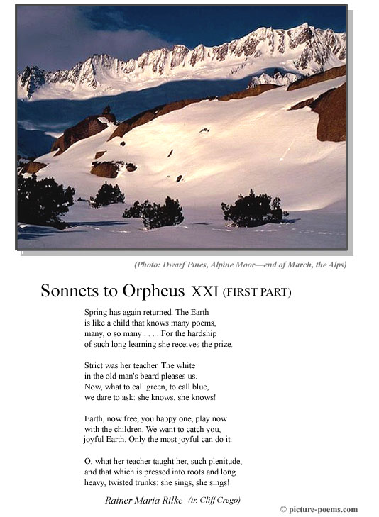 Picture/Poem Poster: Sonnets to Orpheus XXI (1)