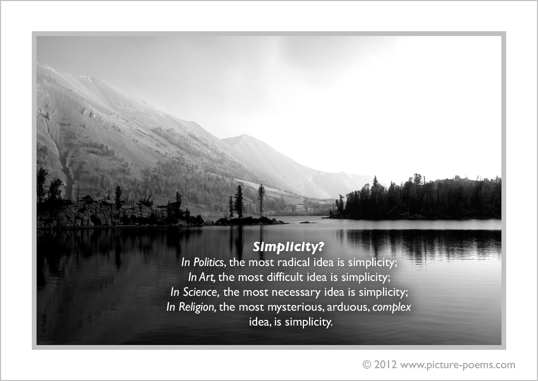 Picture/Poem Poster of Simplicity