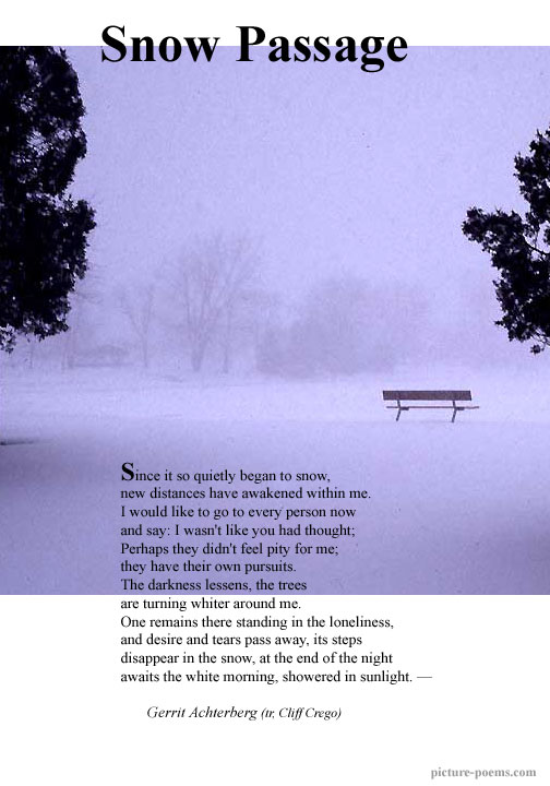 Picture/Poem Poster: Snow Passage 