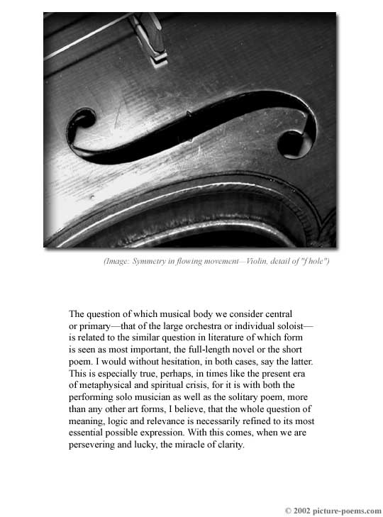 Picture/Poem Poster: Solo Voce