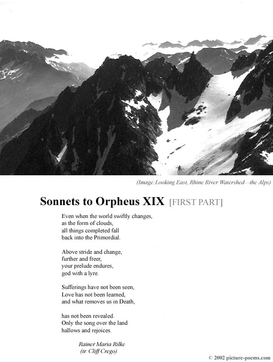 P/P Poster: Sonnets to Orpheus XIX [1] (Rilke tr. Crego)