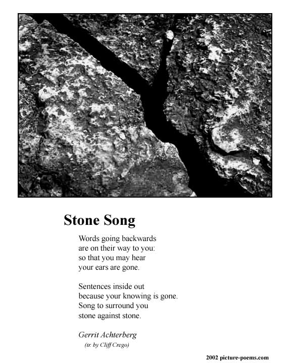 Picture/Poem Poster: Stone Song (Achterberg)