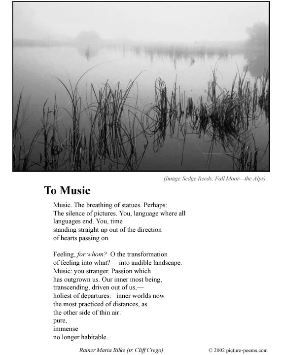 Picture/Poem Poster: To Music