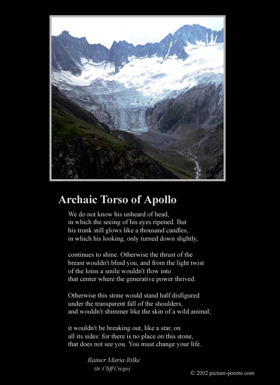 Picture/Poem Poster: Archaic Torso of Apollo (Rilke tr. Crego)