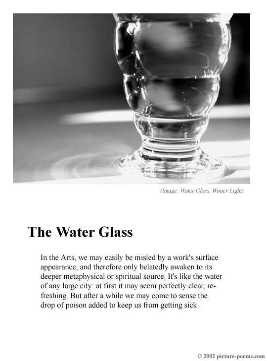 Picture/Poem Poster:  The Water Glass