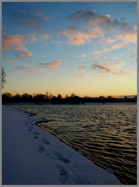 frozen tarn, looking west