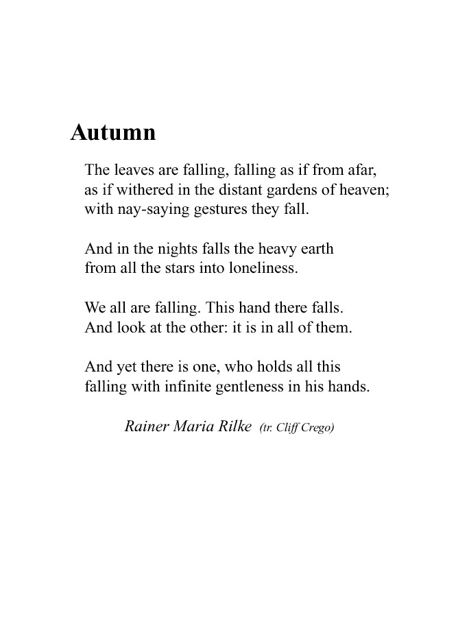 Page 3 of Prelude to Autumn for harp: Rilke poem