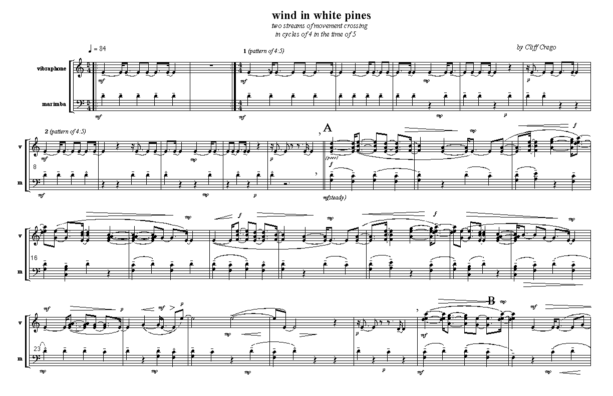 Page 1 of White Pines: vibe/marimba