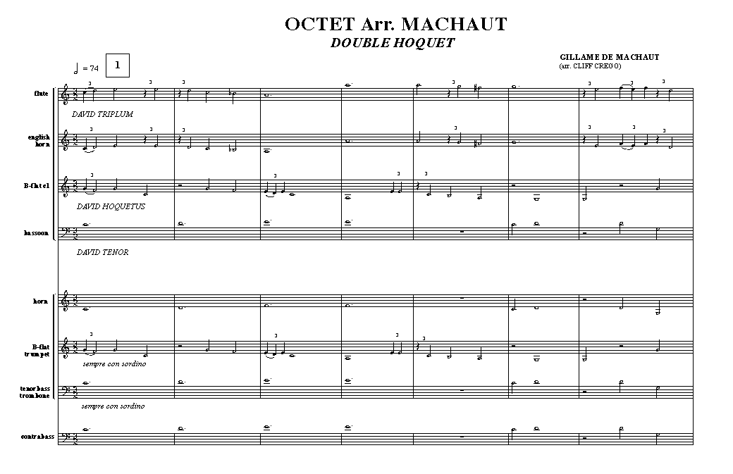 Page 1 OCTET | arr. MACHAUT Double Hoquet