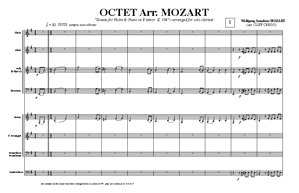 Page 1 OCTET | arr. MOZART