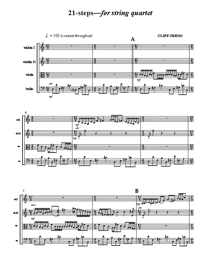Page 1 of  21-steps | for string quartet