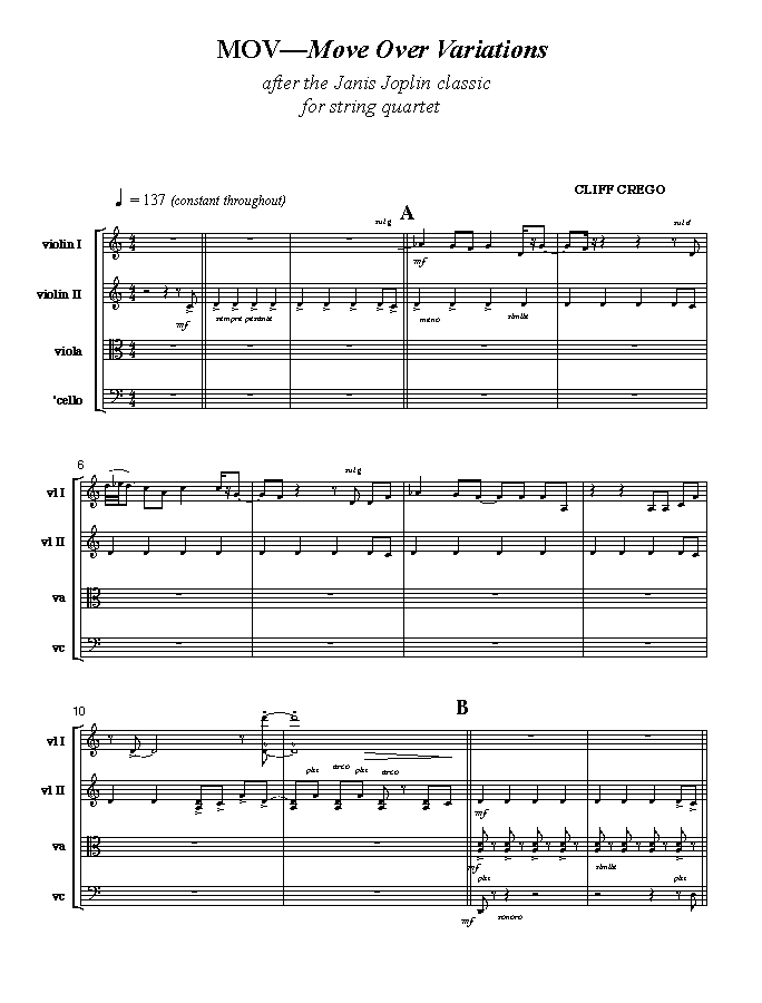 Page 1 MOV | for string quartet