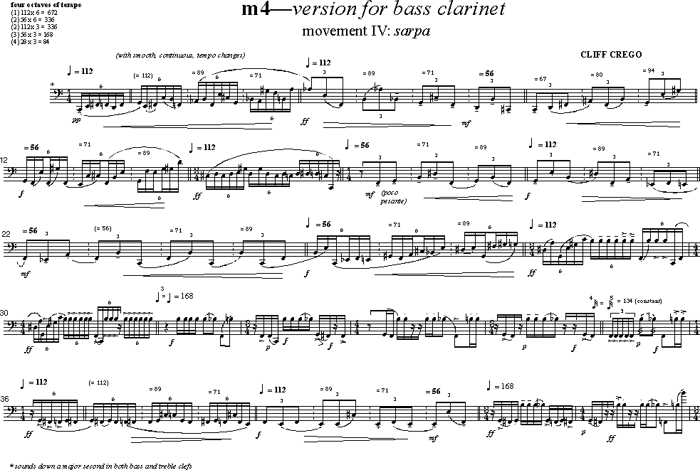 Page 1 of m4: for bass clarinet frame IV