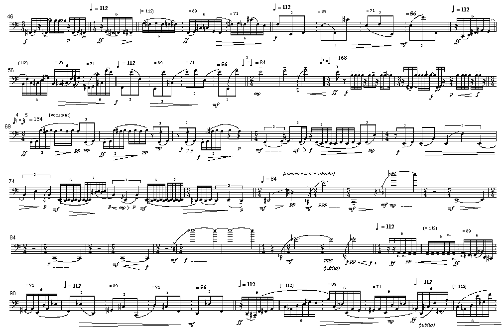 Page 2 of m4—for bass clarinet: frame IV