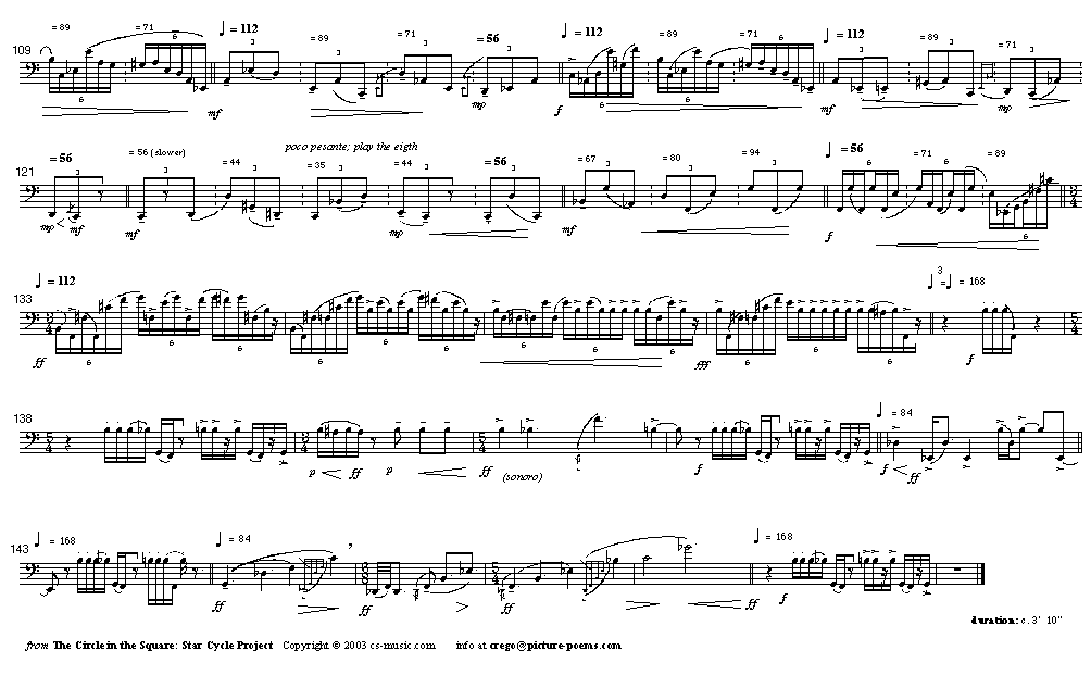 Page 3 of m4for bass clarinet: frame IV