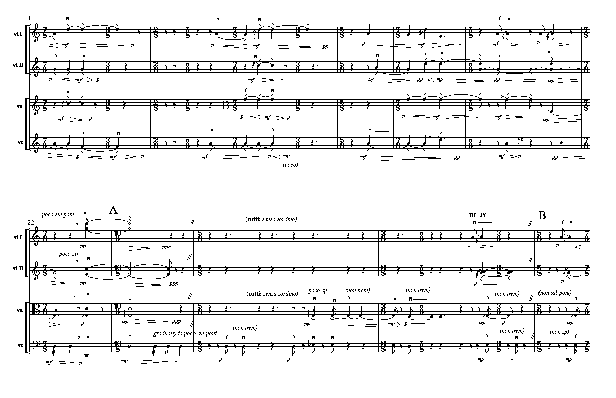 Page 2 of ...Away... for String Quartet