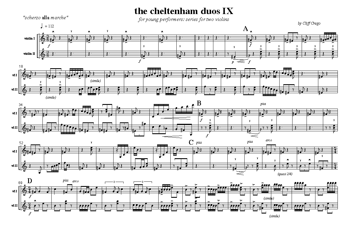 Page 1 of  Cheltenham Duo IX : for two violins
