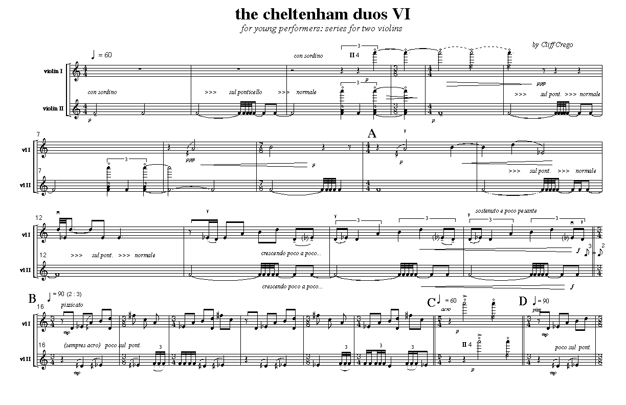 Page 1 of  Cheltenham Duo VI: for two violins