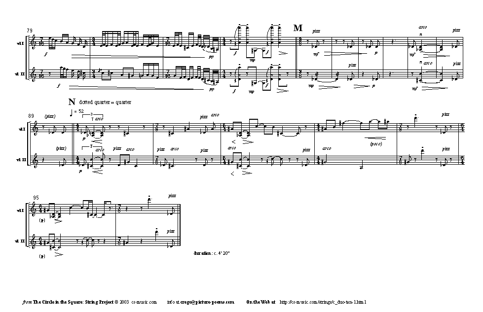 Page 7 of  Cheltenham Double Duo VI: for four violins