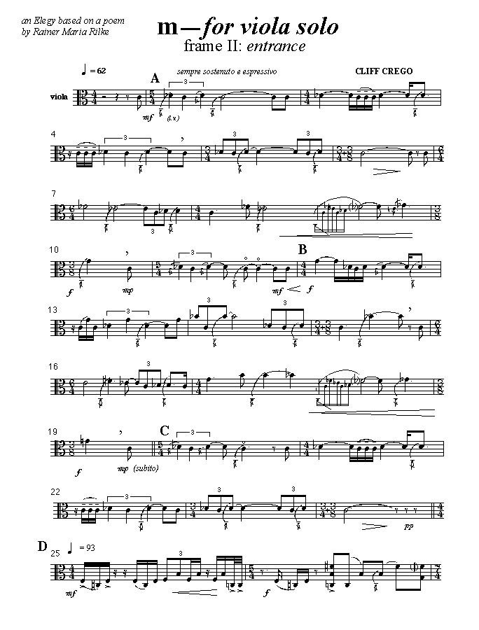 Page 1 m | frame II | for viola solo