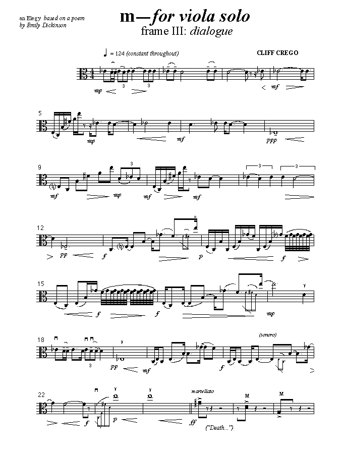 Page 1 of m | frame III | for viola solo