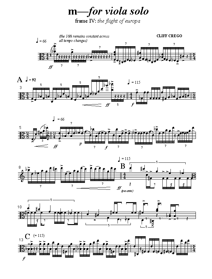 Page 1 m | frame IV | for viola solo