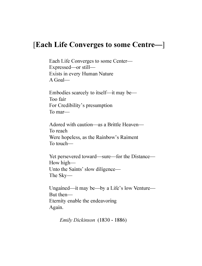 Page 6 of CENTERS: Poem by Emily Dickinson