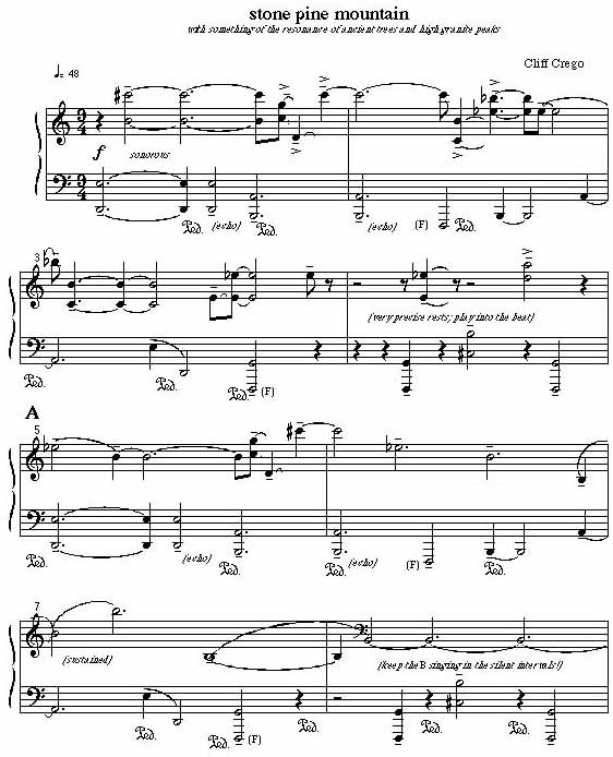 Page 1 of Stone Pine Mountainr: Piano Score